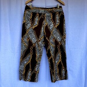 Fabrizio Giani cropped stretch zebra print pants